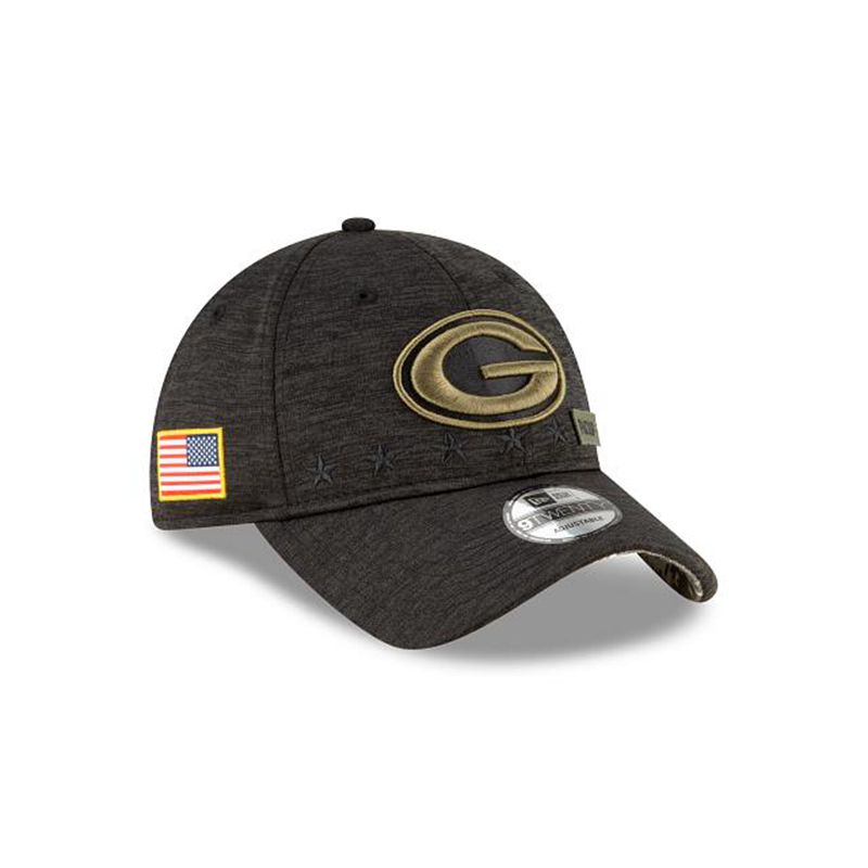 NFL Green Bay Packers Salute To Service 9Twenty Adjustable (XKU6134) - Black New Era Caps